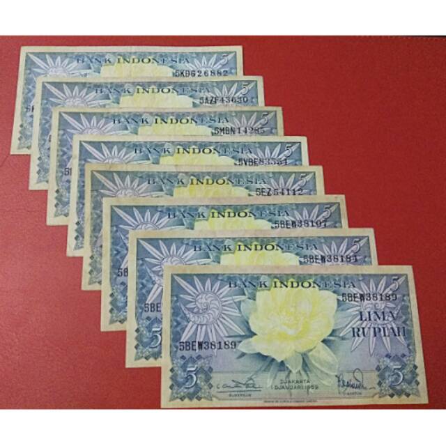 Uang 5 rupiah bunga thn 1959
