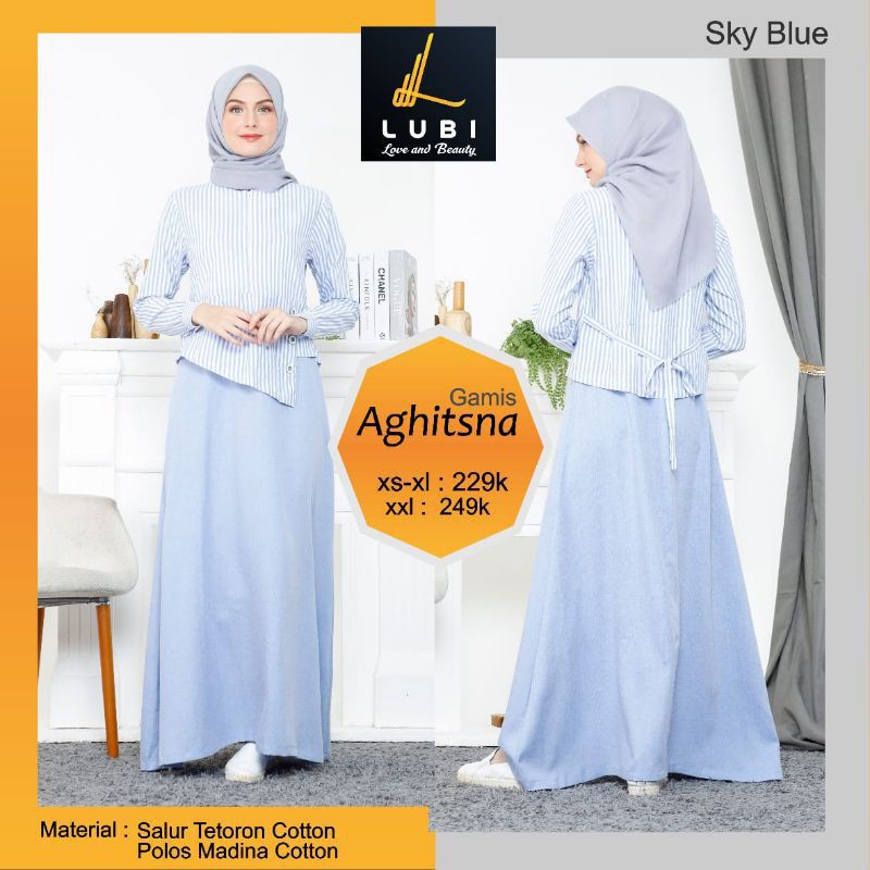 Aghitsna Gamis Lubi Black Navy Pink Sky Blue