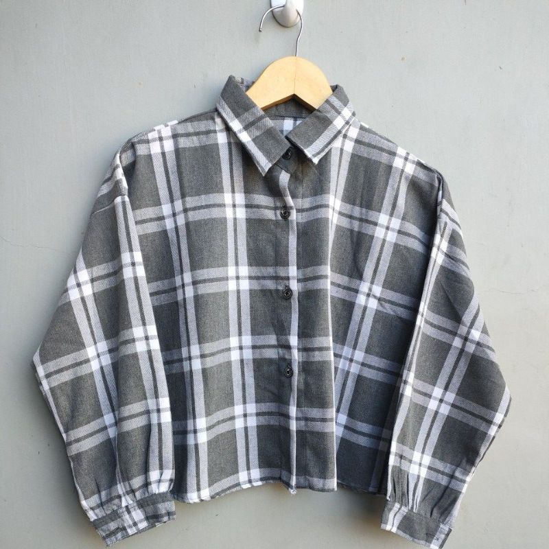 CROP TOP FLANEL / KEMEJA FLANEL WANITA / KEMEJA CROP / KEMEJA WANITA TERBARU-Al 27