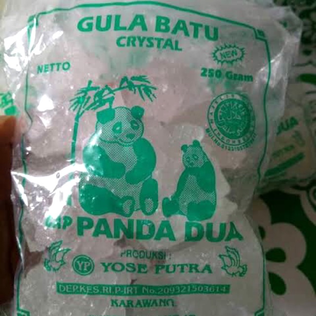 Gula Batu Cap Panda Dua 1 Sachet 250g / lump small candy / kembang gula kristal / gula batu crystal