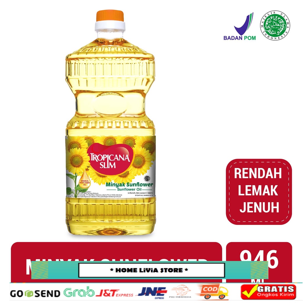 

Tropicana Slim Minyak Sunflower 946ml - Minyak Baik 100% Pure Sunflower Oil