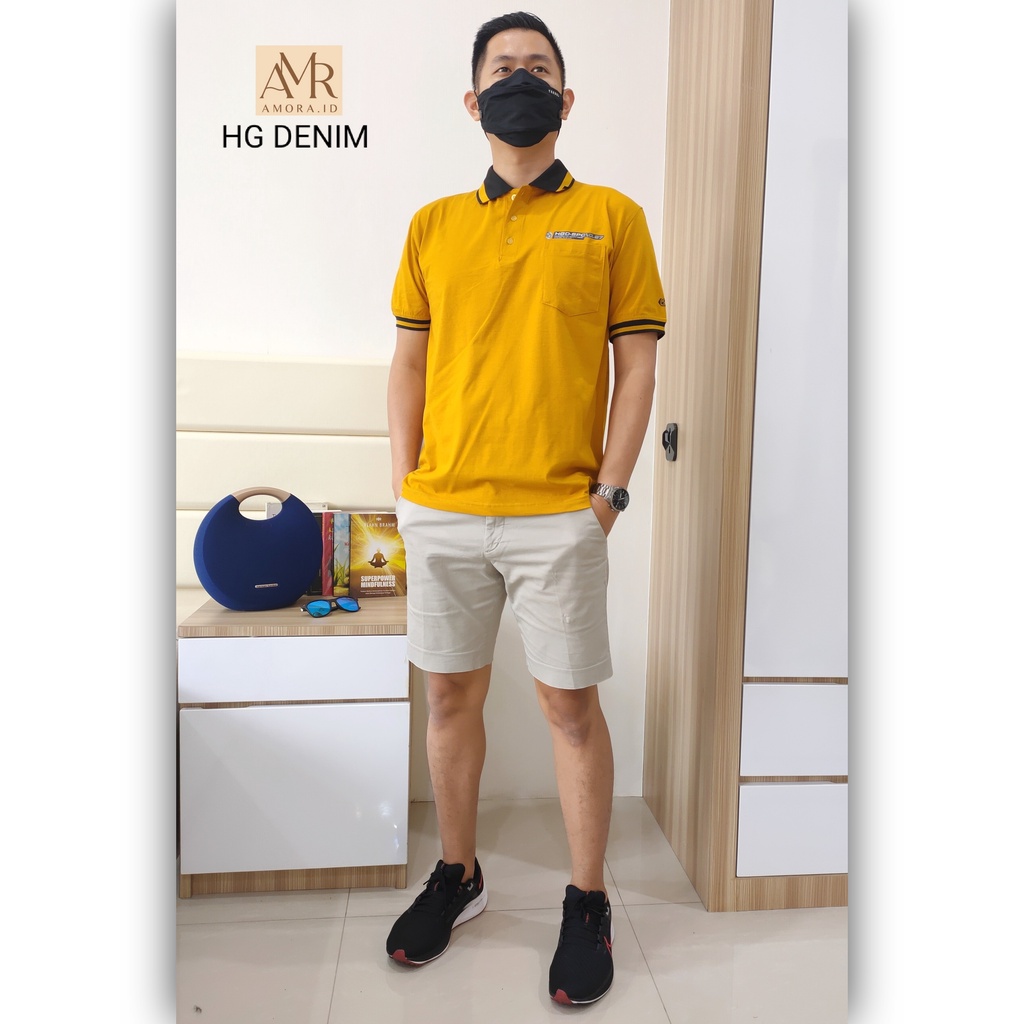 HG DENIM KRAH XXXXL COTTON COMBED PRIA KAOS POLO