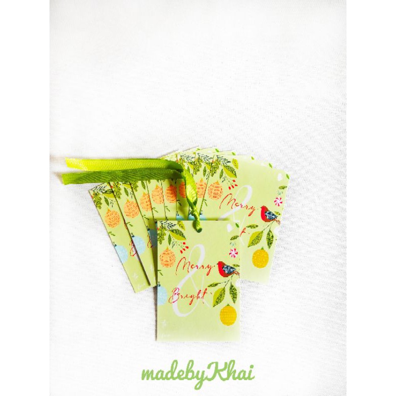 

Tag card Christmas pakai pita untuk melengkapi Hampers Natal Anda. Isi 10pcs