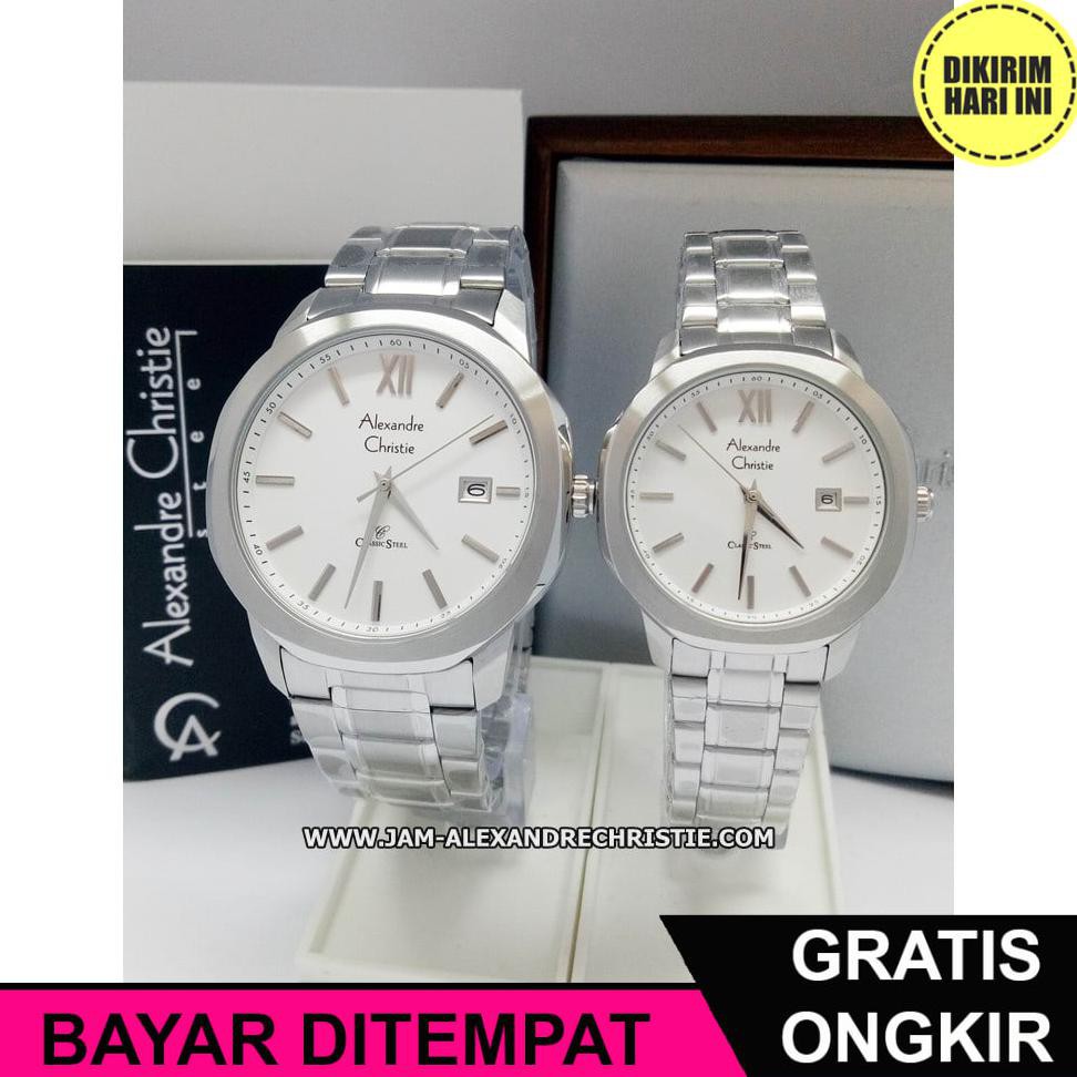 (BAYAR DITEMPAT) OE4313 JAM TANGAN PASANGAN ALEXANDRE CHRISTIE ORIGINAL AC 8619 MD LD FSV