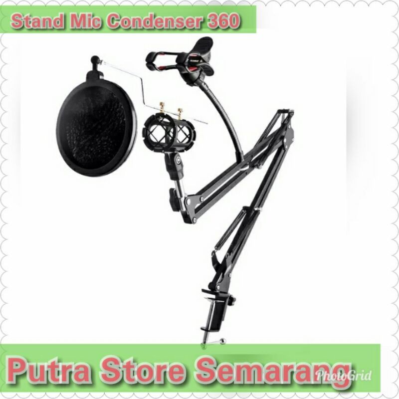 Stand Mic Arm stand Mic Condenser plus pop filter