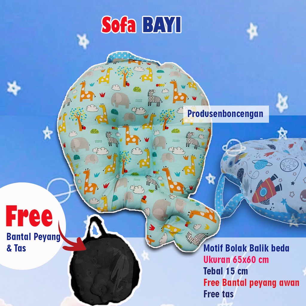 Sofa Bayi New Born Sofa Bayi Jumbo Sofa Bayi Multifungsi Sofa Bayi Besar Sofa Baby Belajar Duduk Free Bantal Peyang