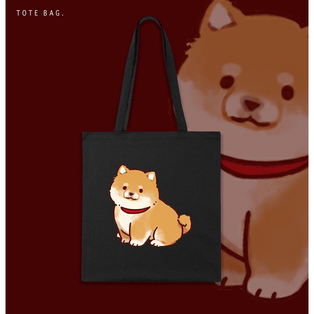 TOTE BAG WANITA / DOG CUTE SINGLE  / TAS LES / TAS KULIAH / TAS SANTAI /TAS KANVAS