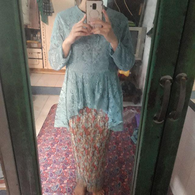 Couple Yasmin Ice Blue/rok Plisket/batik