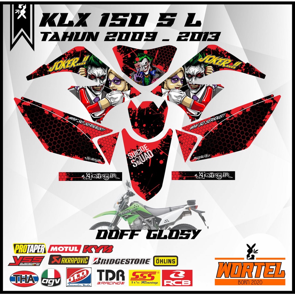 Sticker striping Hologram Decal Motor KLX 150 S/L/D TRACKER LAMAJoker (KLX lama Sebelum BF)