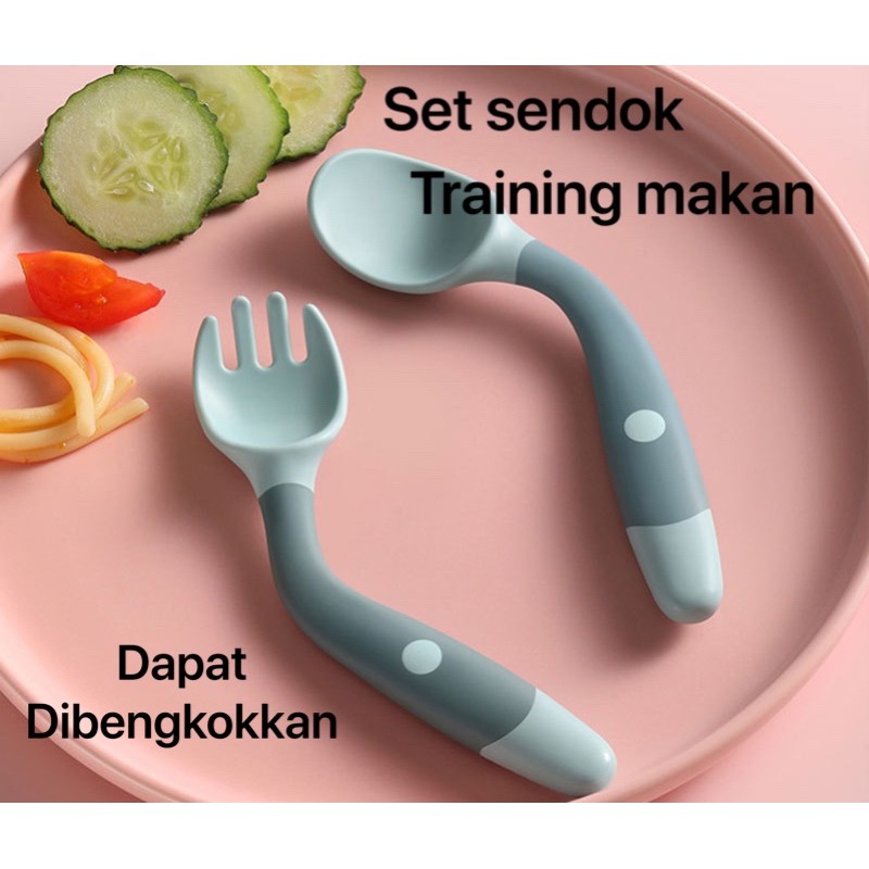 Sendok Makan Bayi Set Training Sendok Makan Anak Perlengkapan makan bayi set Sendok Garpu Anak