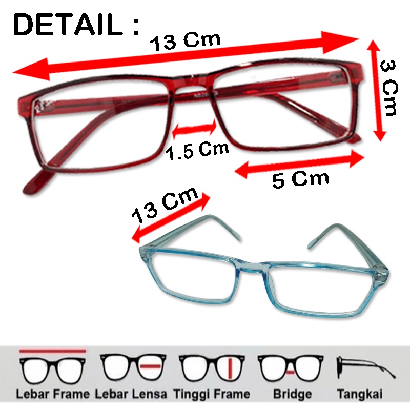 TERSEDIA &amp; COD Frame Kacamata Anti Radiasi PREMIUM untuk Wanita Pria Kacamata Korea Fashion Cewek Eyeglasses Kaca mata Komputer Hp