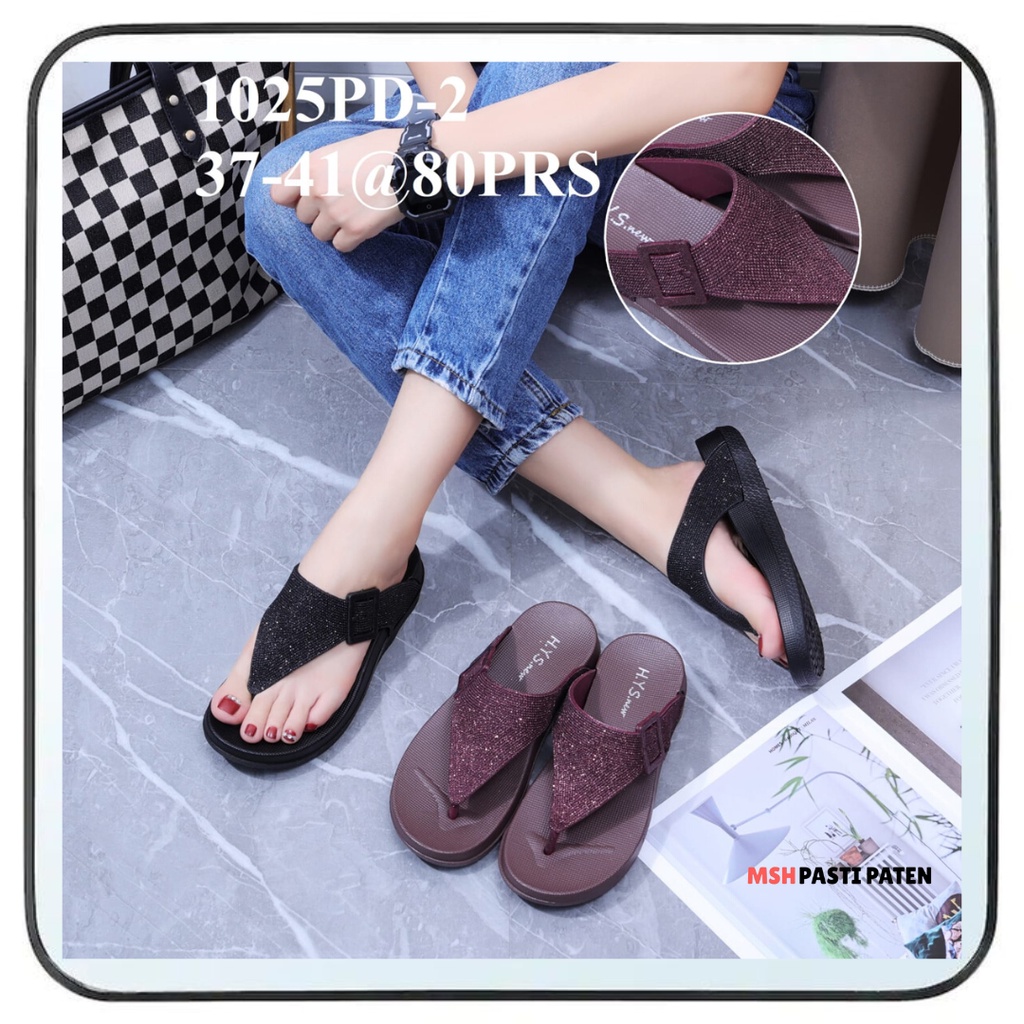 Hys Sandal Jelly Wedges Wanita Impor Terbaru Ori