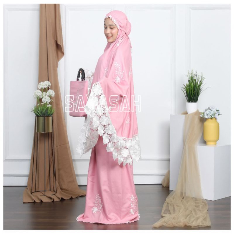 Mukena Bordir Mewah Terbaru/Mukena Dewasa Cantik/Mukena Renda Tasikmalaya