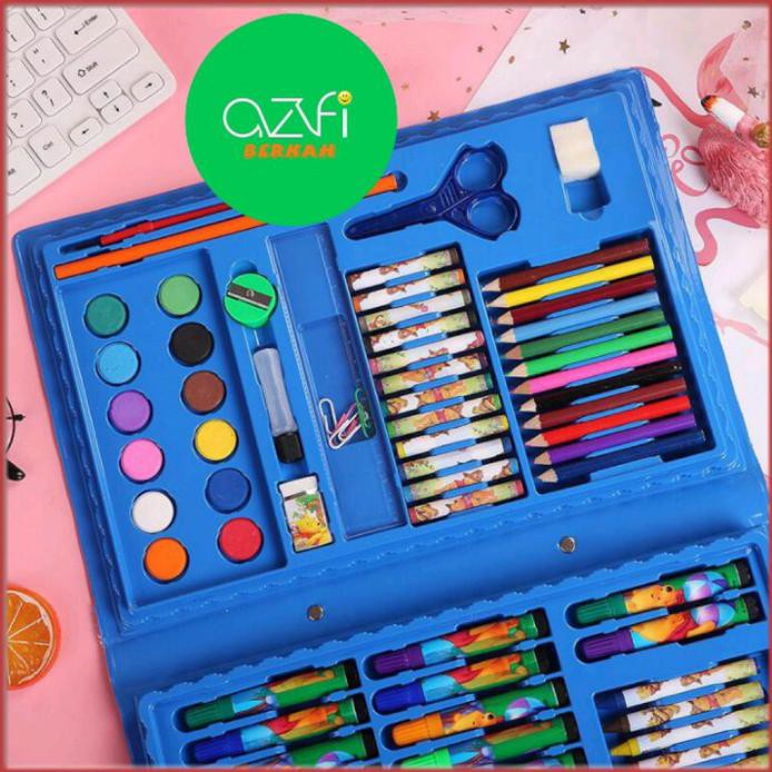 

set pensil crayon cat air stationery perlengkapan sekolah menggambar h - biru sry77