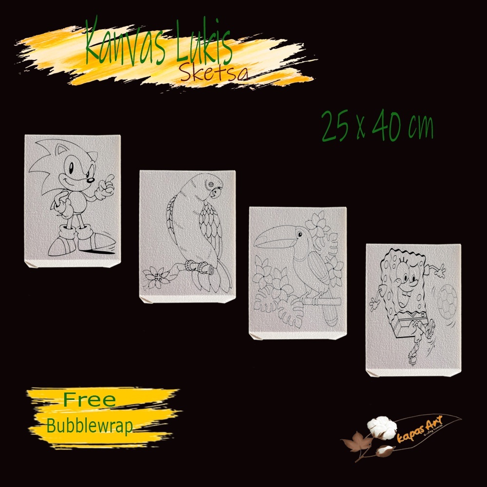 

Kanvas Lukis Sketsa 25x40cm Siap Pakai