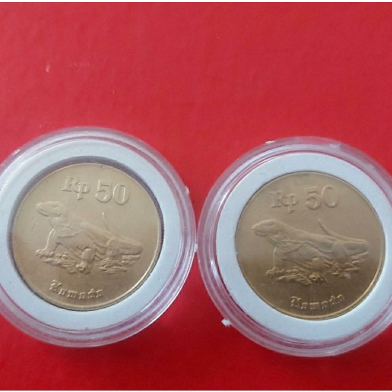Uang Koin Kuno 50 Rupiah Tahun 1997 Key Date komodo