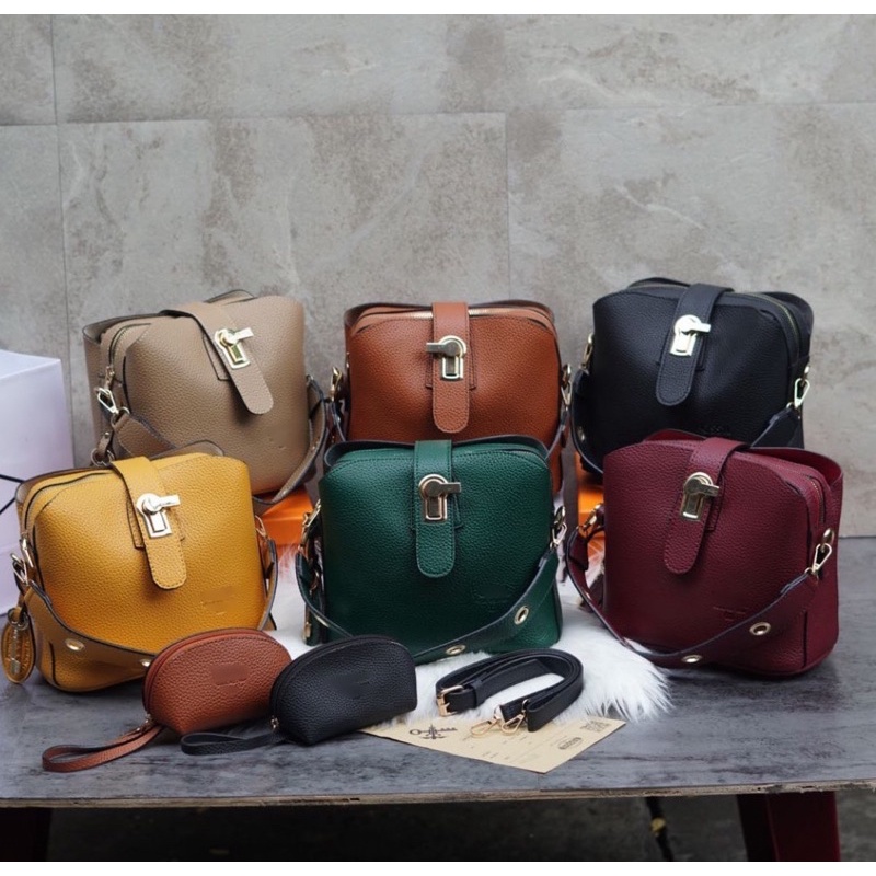 [ FREE PAPERBAG ] Tas wanita batam 023 LOCKDOWN tas handbag import