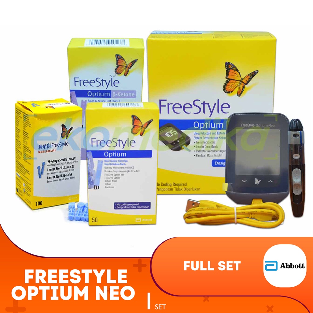 Jual Paket Optium Freestyle Optium Neo Alat test Diabetes + 50 strip