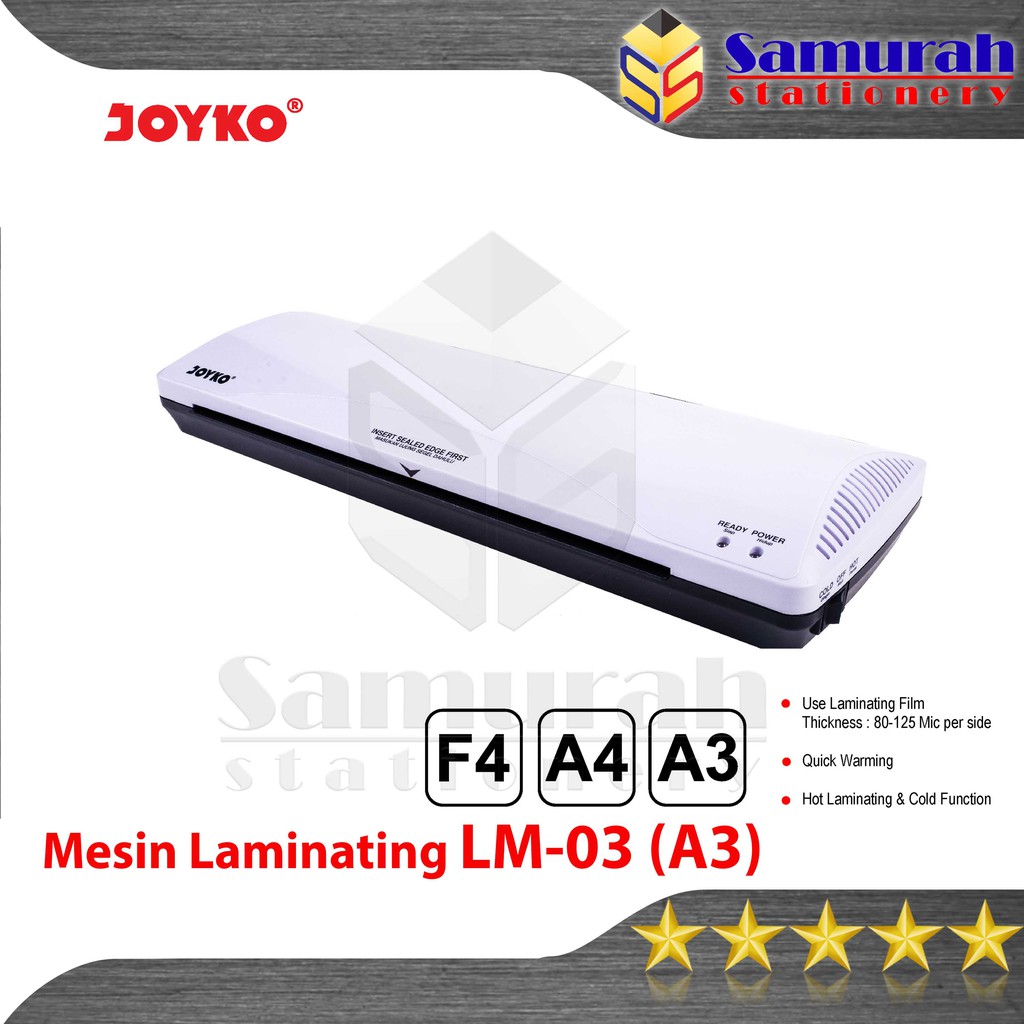 

Mesin Laminating Folio F4 - A4 - A3 Joyko LM 03 / Laminator Size LM 01 / Press KTP JunDW