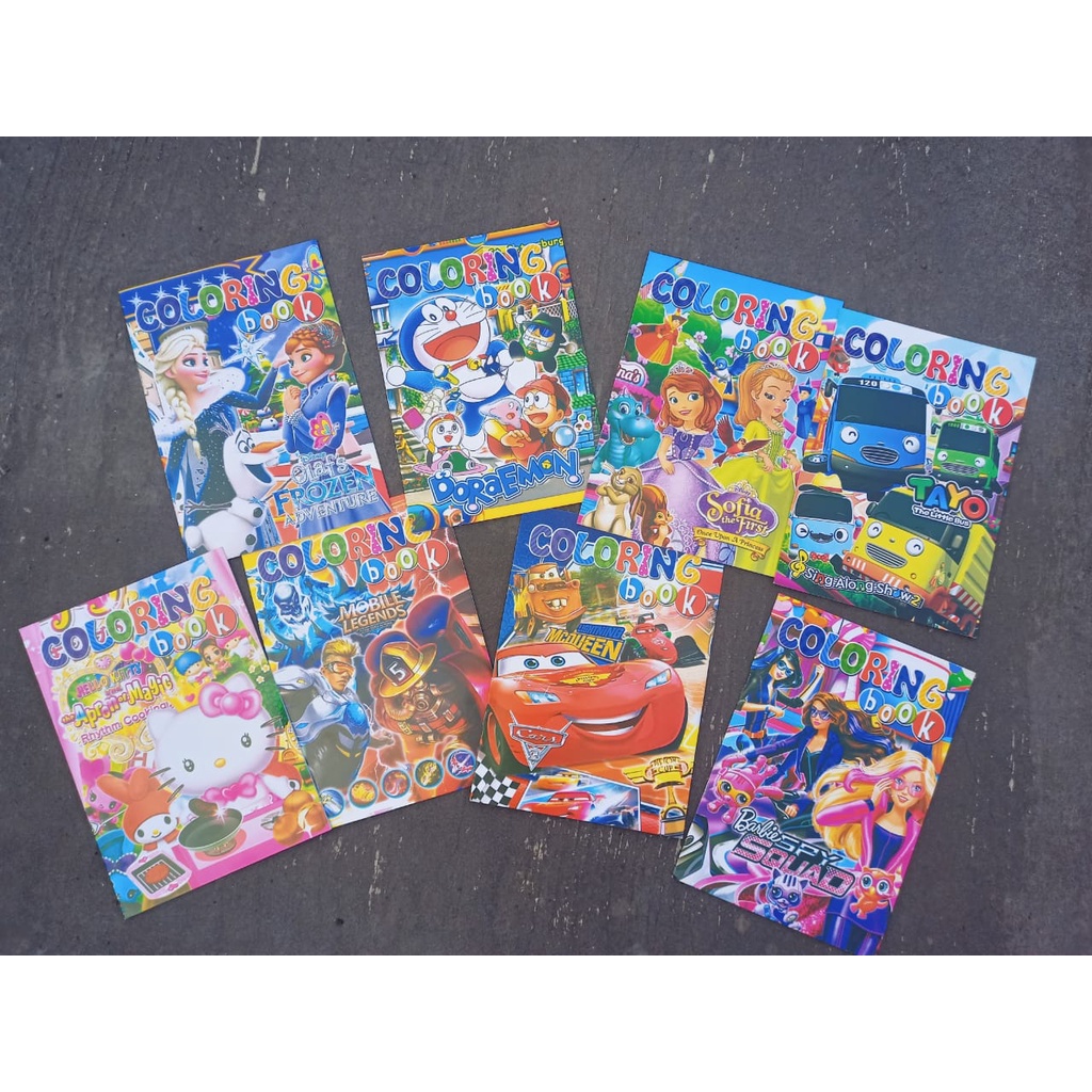 

Buku mewarnai anak TK PAUD SD ukuran 28.5cm x 20cm plus 1 pack krayon Titi isi 12pcs