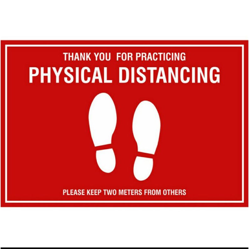 

STIKER VINYL THANK YOU FOR PRACTICING PHYSICAL DISTANTING 31x46CM