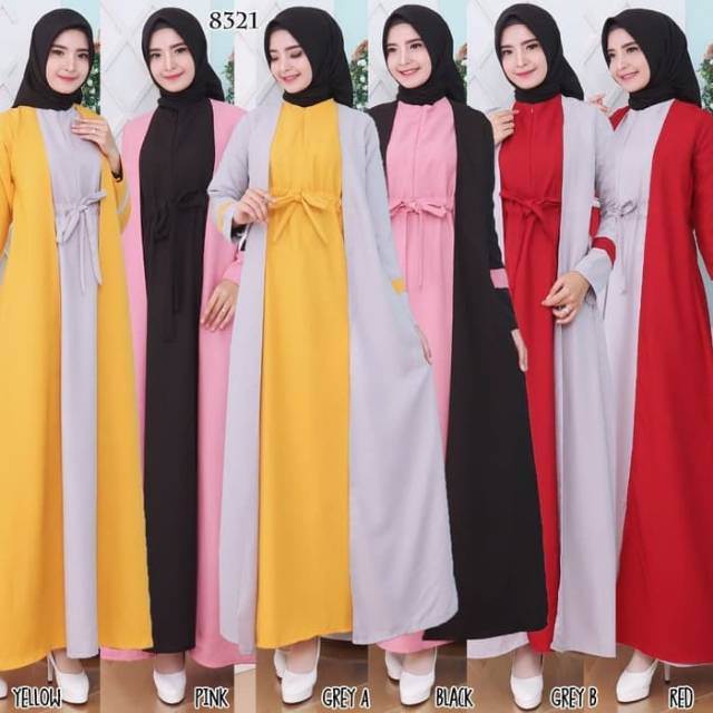 Baju Gamis Wanita Terbaru Gamis Sabyan Bahan Mosscrepe 8321