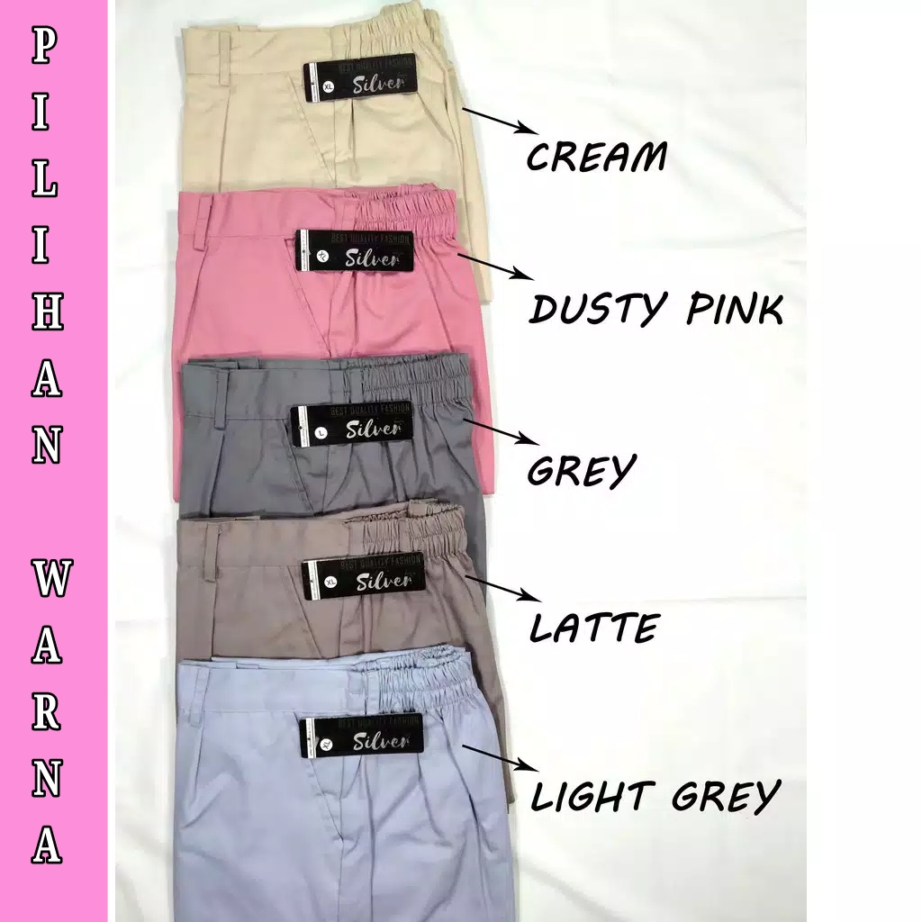 Celana wanita Baggy pants premium Celana panjang wanita  Army Beigi Cream Dusty