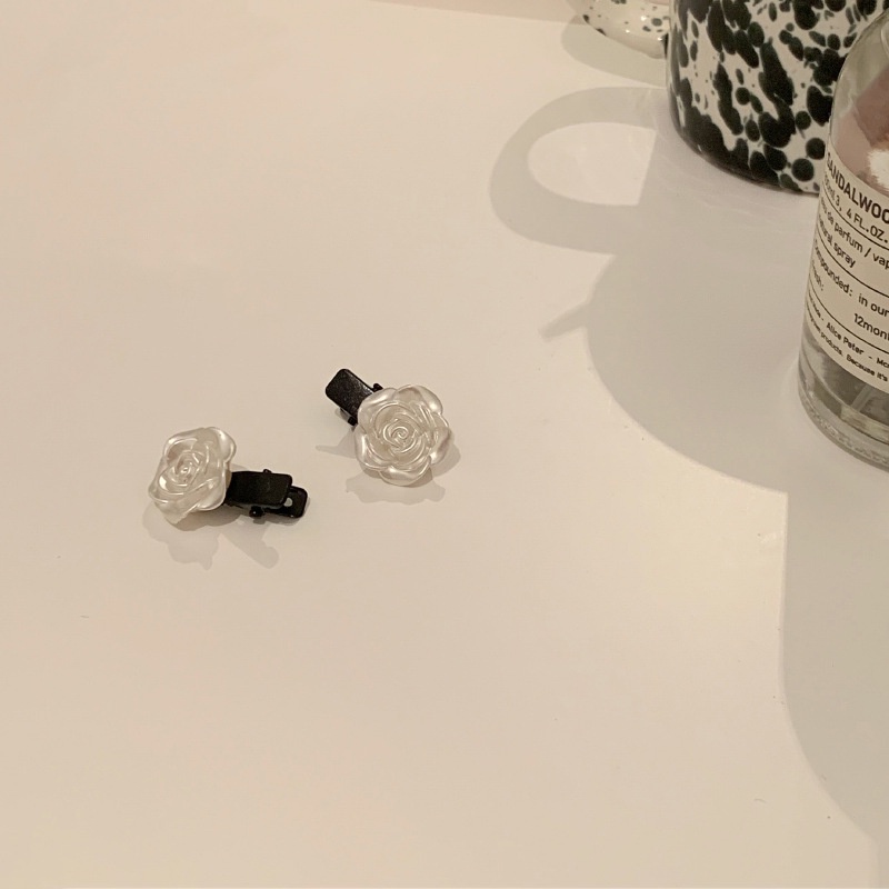 We Flower Small White Camellia Barrette Hair Clips for Girls Kids Hair Styling Bobby Pin Foral Hairpins