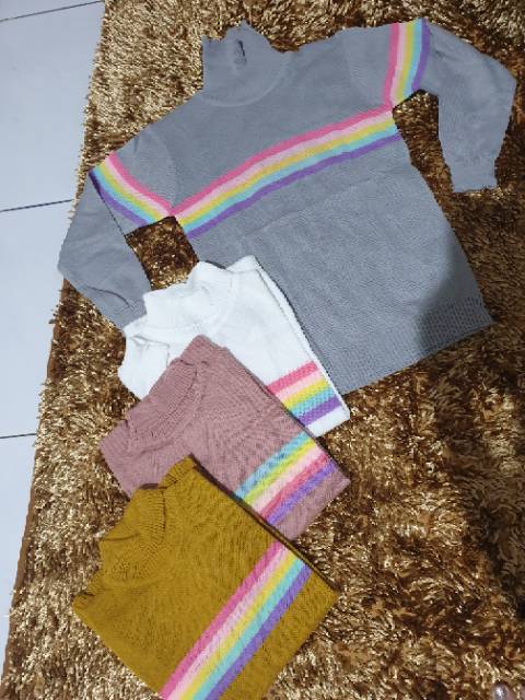 BLOUSE RAINBOW TURTLE RAJUT/TURTLE RAJUT/TURTLE WANITA REALPICT