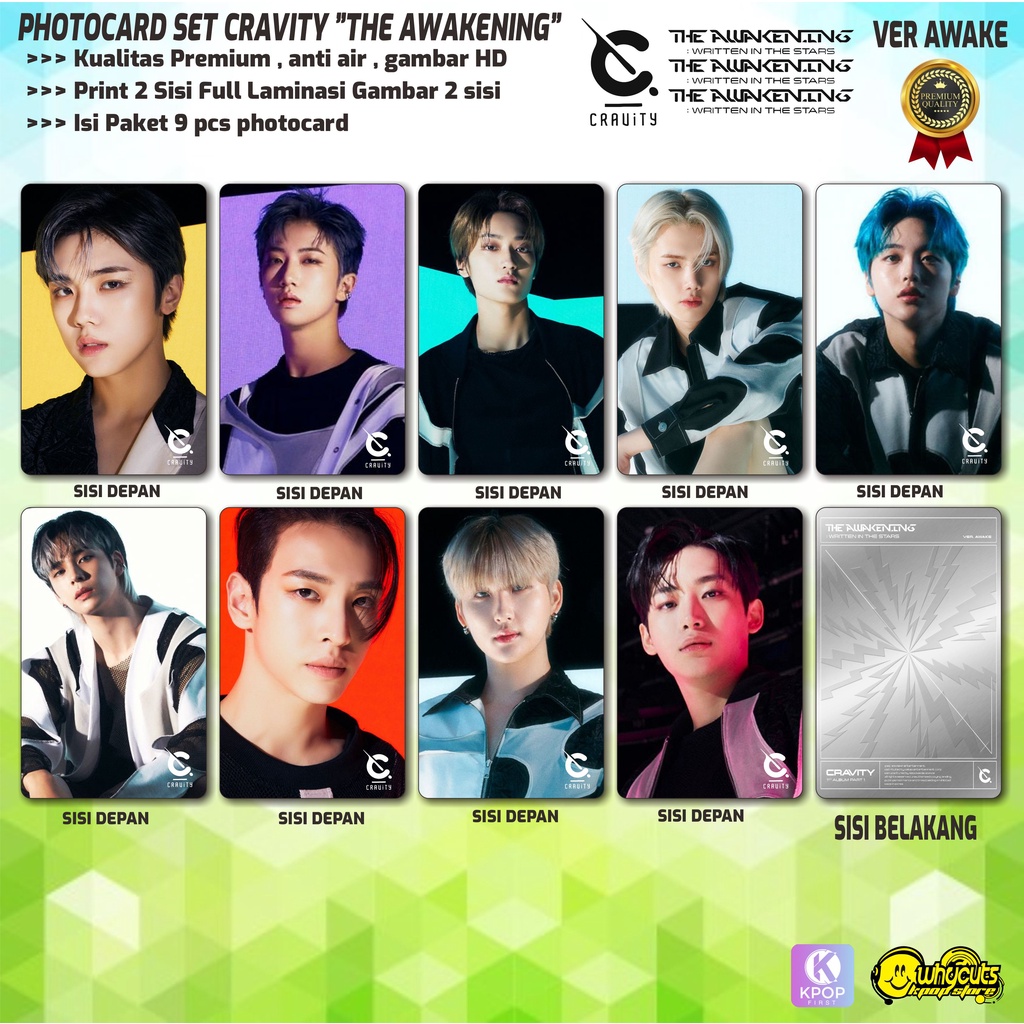 PHOTOCARD SET PC CRAVITY PREMIUM // VENI VIDI VICI // THE AWAKENING // PRINT 2 SISI // 9 PCS FULL LAMINASI