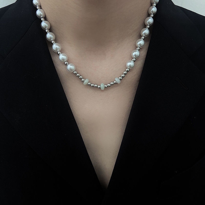 Stitching Pearl Necklace Accessories Trendy Short Clavicle Chain Temperament