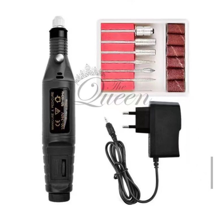 BOR MINI ELECTRIC NAIL DRILL Nail Grinding Machine Alat Kikir Kuku Mesin Amplas Listrik