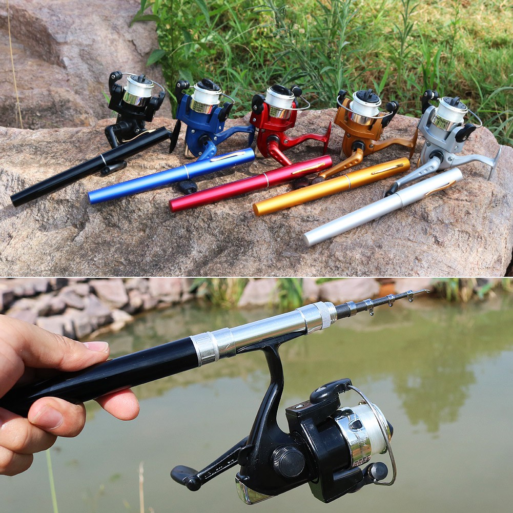 Sougayilang Aluminium Alloy Pocket Pen Shape Fishing Rod Pole dengan Reel Combo Joran Pancing Reel Set pancingan set lengkap