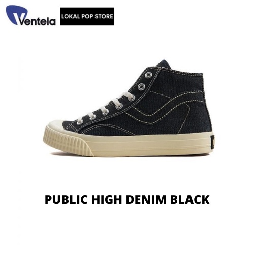 Ventela Public High Denim Black -  Ventela Shoes Original