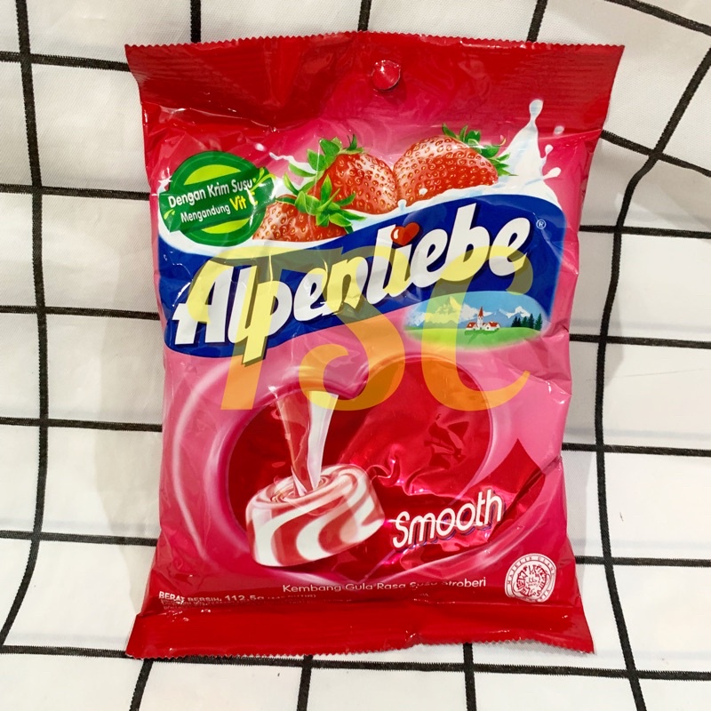 

Permen Alpenliebe Strawberry Smooth Candy Bag / Kembang gula rasa susu dan stroberi