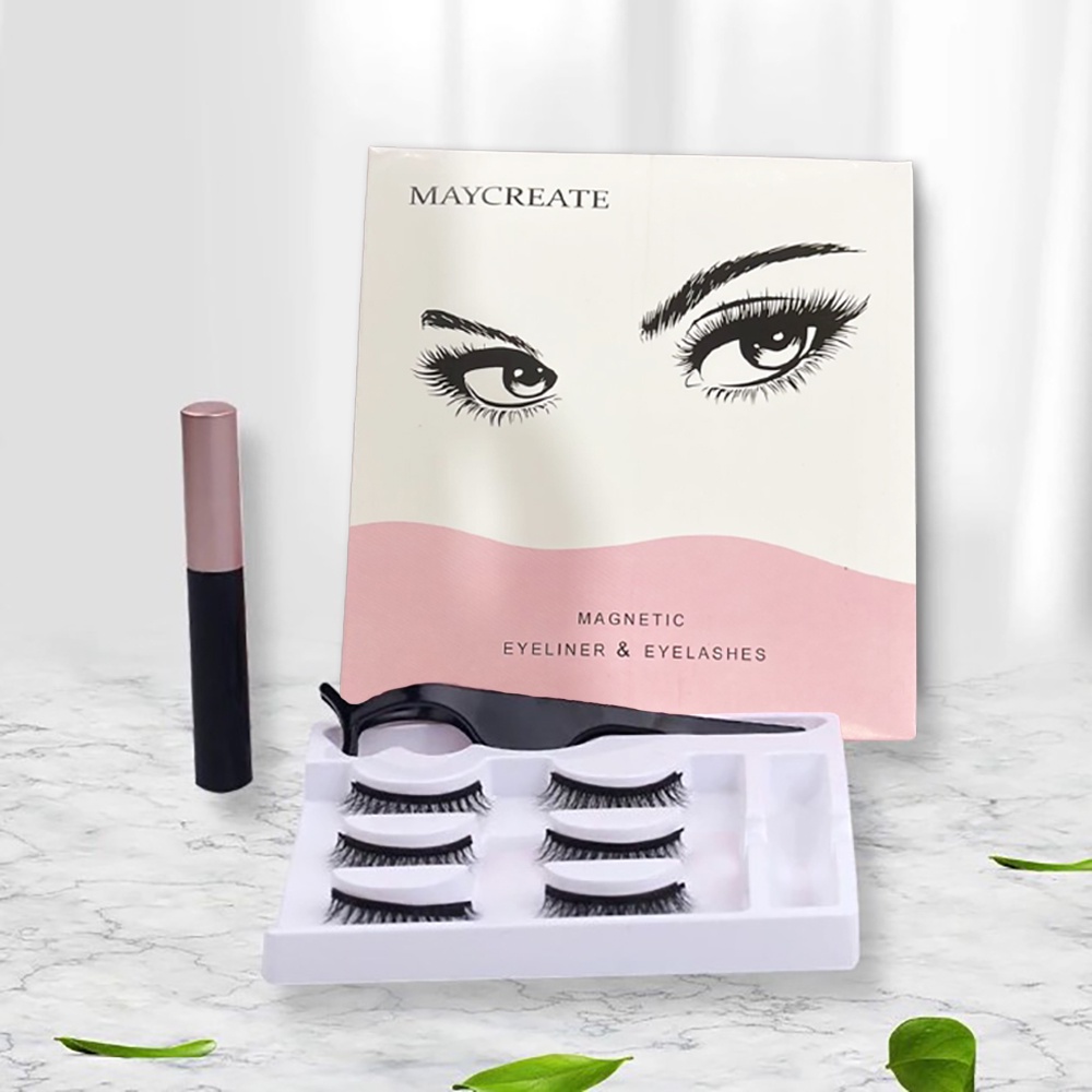 MAYCREATE BULU MATA PALSU Magnetik eyelash MAGNET 3D Magnetic SET 3Pairs with Eyeliner / MAYCREATE OFFICIAL SHOP