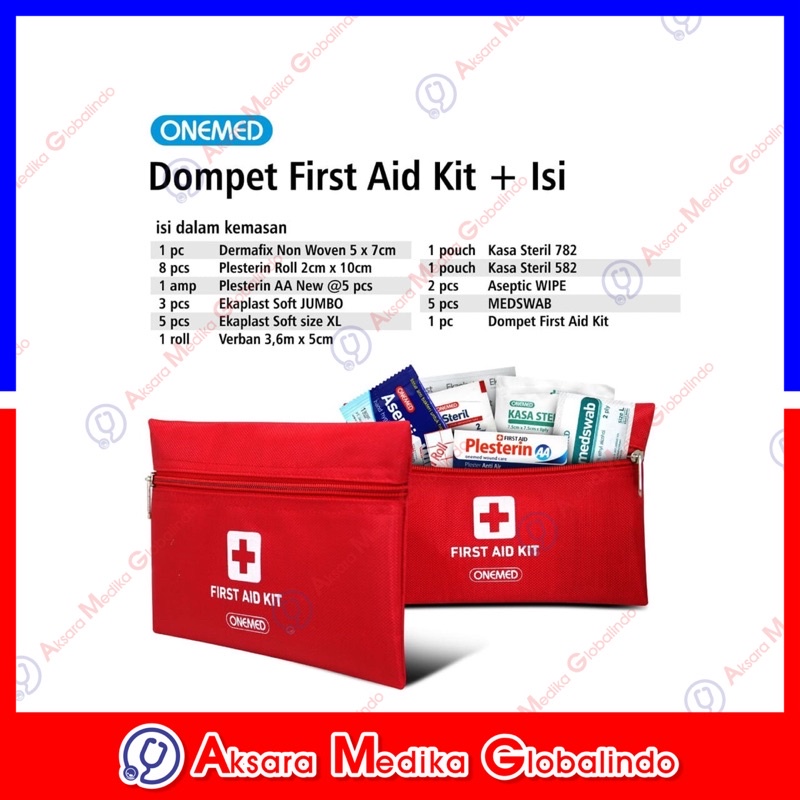 KOTAK P3K DOMPET FIRST AID KIT TAS MERAH ONEMED