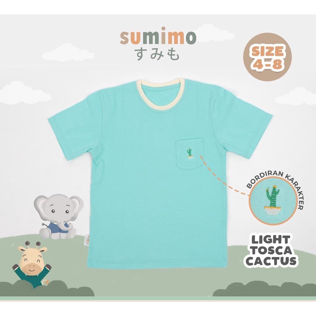 Sumimo T-Shirt Embroidery per 2pcs / Baju Anak