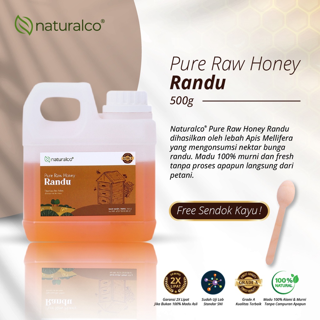 

Madu Asli Randu 500g Naturalco Grade A 100% Alami Pure Raw Honey