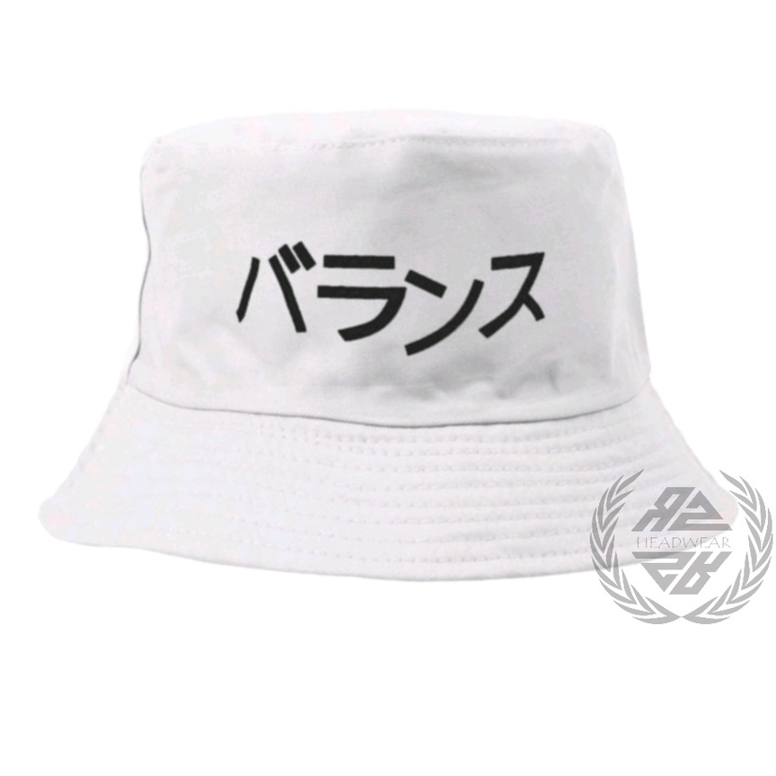 Topi Bucket Hat Bolak Balik Unisex Premium Pria Wanita Korea Distro Original Motif Sablon Satu Sisi