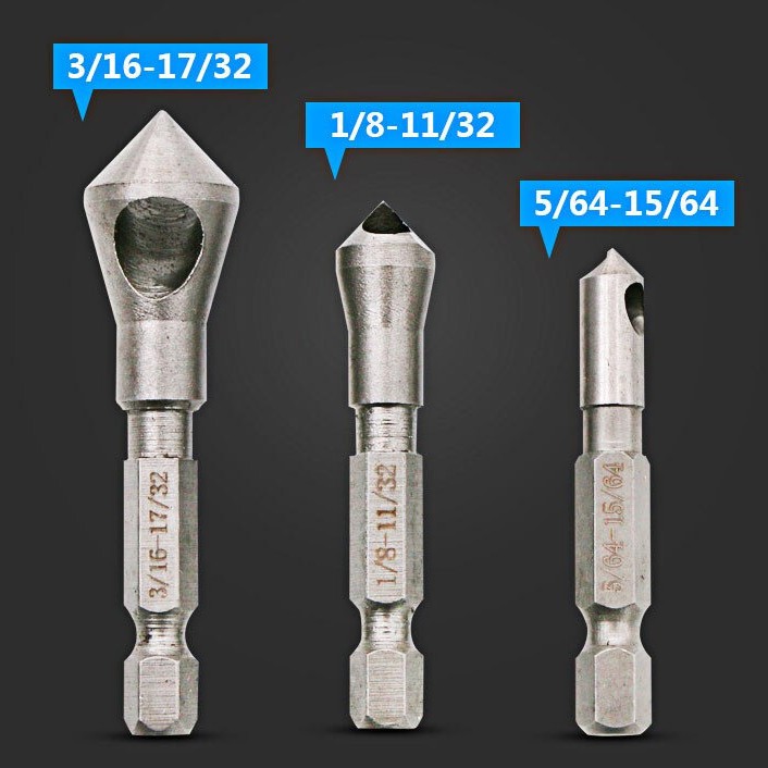 JIGONG Mata Bor Drill Bit Countersink HSS 3 PCS- Silver