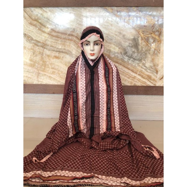 Mukena Rayon motif / Mukena terusan berlengan / Gamis Inayah