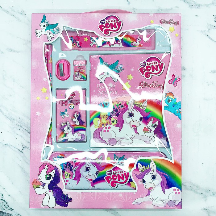 

Tempat pensil little pony crayon 6 warna set notes - mh