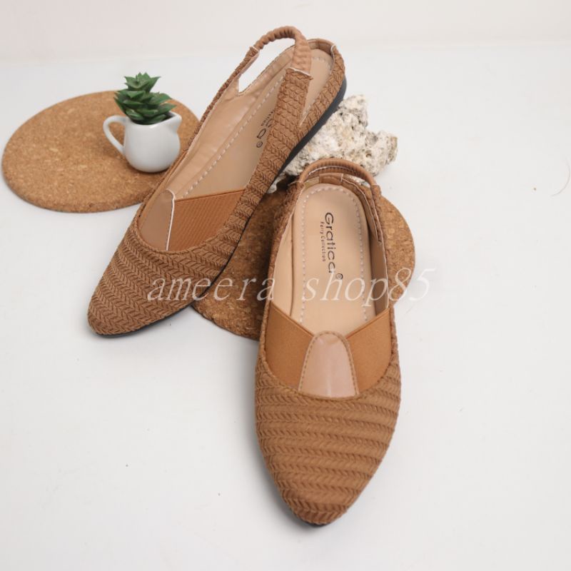 gratica sepatu flat shoes tali belakang  AW82