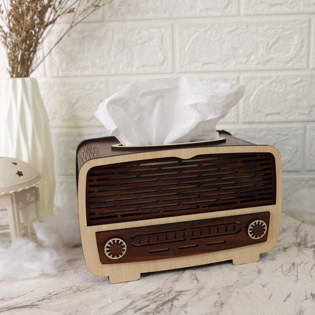 Box Tissue Radio Vintage by Lasercreative