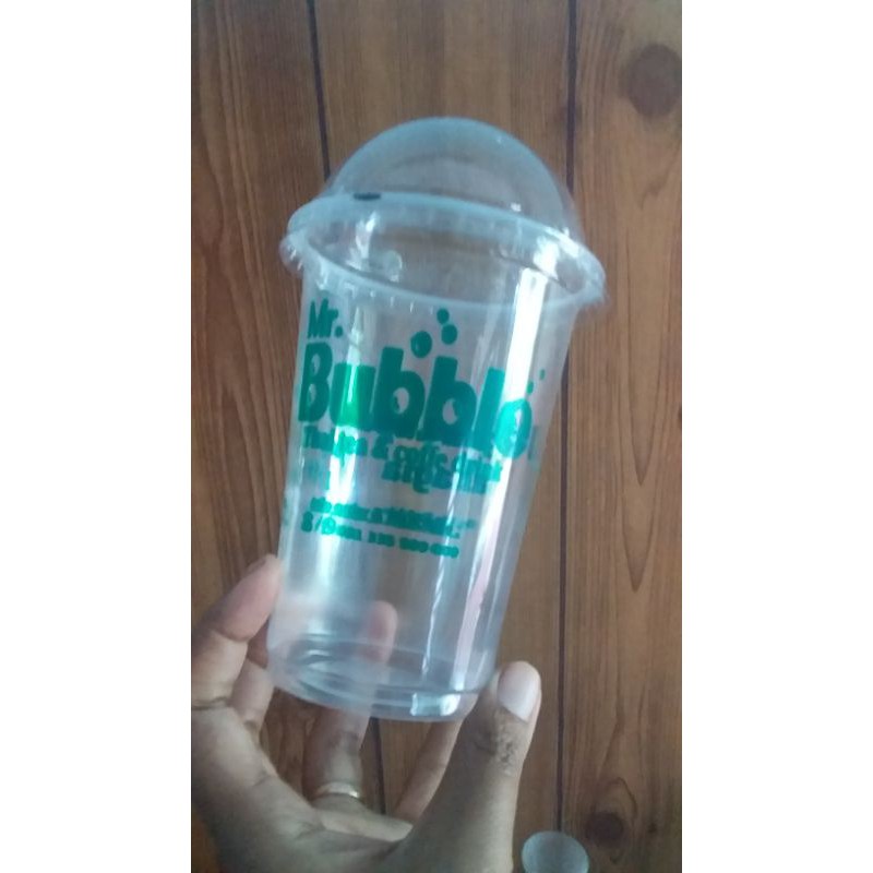 gelas cup 18 oz plus tutup cembung