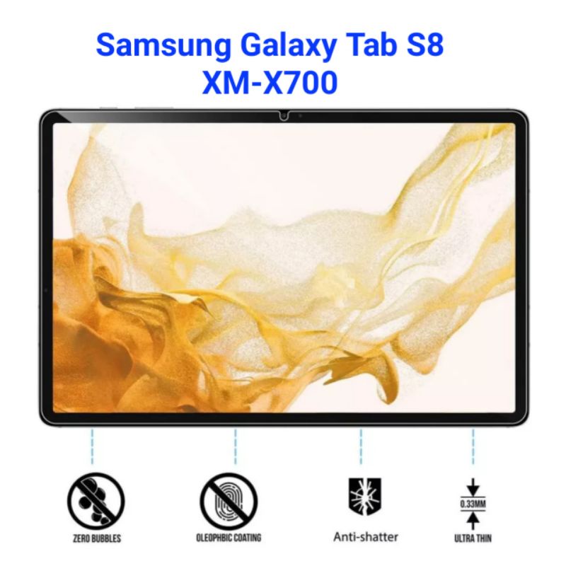 Antigores Tempered glass Samsung Galaxy Tab S8 X700 X706 X706B X706U X706N Screen Guard protector TG Pelindung Layar tablet SM-X700 SM-X706 SM-X706B SM-X706U SM-X706N