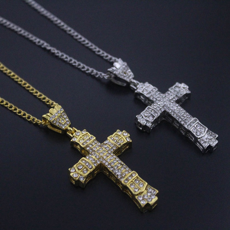 Men Fashion Jewelry 18K Gold / 925 Silver DIAMOND Stainless Steel Cross Pendant