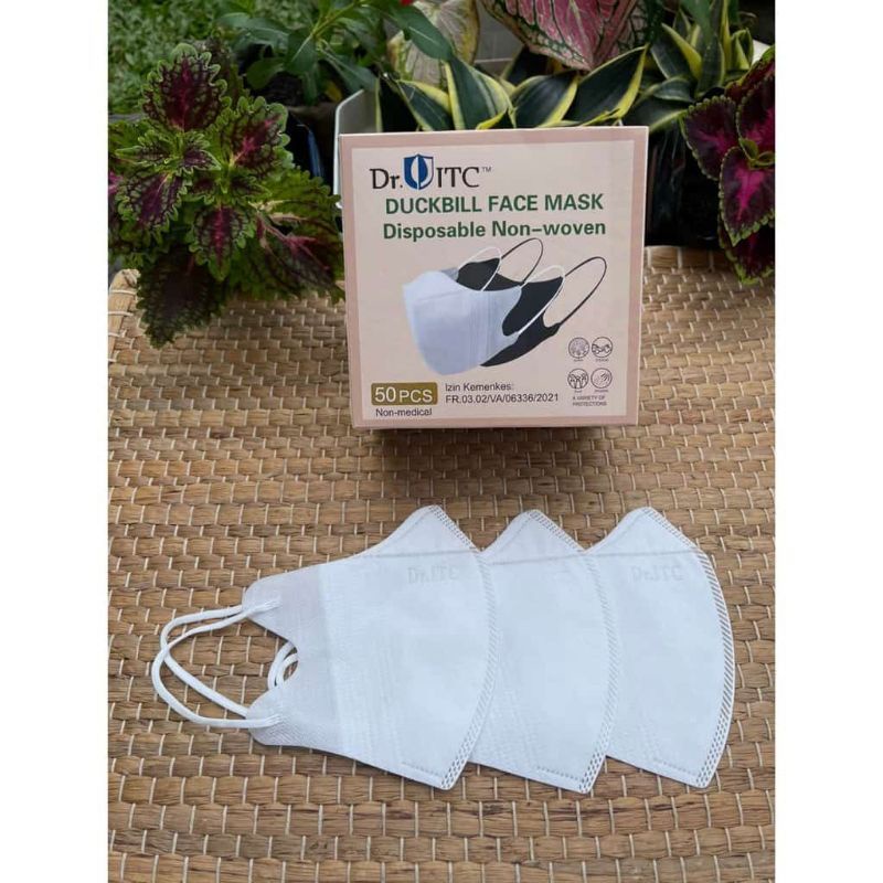 DUCKBILL MASK BEST SELLER+ORI By_DR, ITC(Embos)&CAREION, FMASK (Black&White) || ITC. GreySeries 20Pc