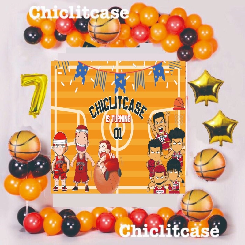 Jual Set paket balon dekorasi ulang tahun tema sport olahraga basket